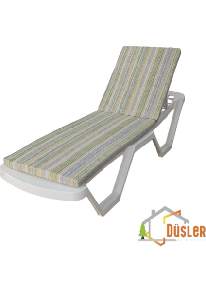 Gri ve Renkli Çizgili Su ve Leke Itici Fermuarlı Bağcıklı Şezlong Minderi fiyatları