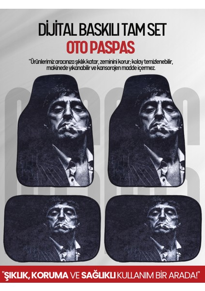 Universal Oto Paspas | Dijital Baskılı, Leke Tutmaz,yıkanabilir, Tüm Araba Modellerine Uyumlu