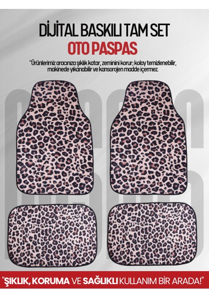 Universal Oto Paspas | Dijital Baskılı, Leke Tutmaz,yıkanabilir, Tüm Araba Modellerine Uyumlu