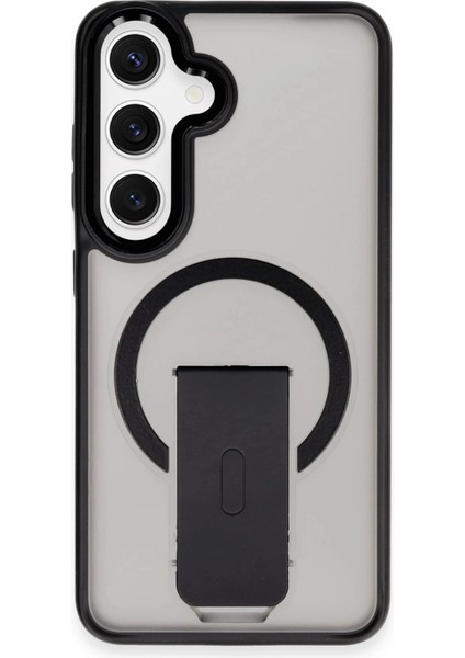 Samsung Galaxy S24 Tork Magsafe Standlı Kapak - SIYAH-(5796)