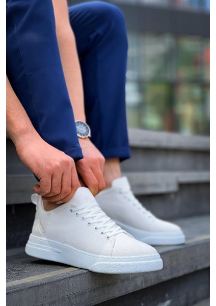 KB-X204 Kuback Beyaz Keten Beyaz Yüksek Taban Günlük Erkek Spor Ayakkabı fiyatları