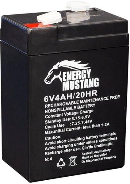 Energy 6 Volt 4 Amper Kuru Işıldak Aküsü (70X48X101 Mm)
