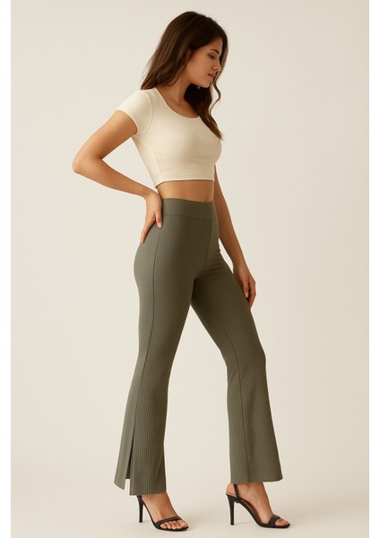 Ispanyol Paça Esnek Kumaş Tayt Yeşil fiyatları