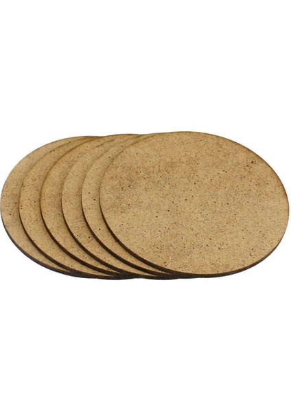 Supla Levha 12 Adet 3 mm Ham Mdf 10 cm Çap Yuvarlak Çay Bardak Altlığı Supla