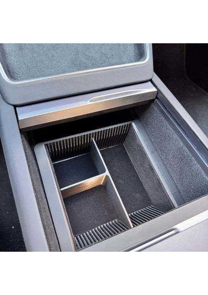 Tesla Yeni Model Y Juniper Bölmeli Süet Kaplı Orta Konsol Düzenleyici- Araç Içi Organizer fırsatları