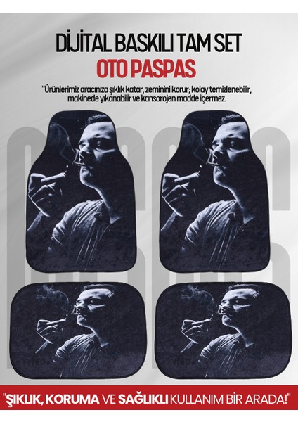 Universal Oto Paspas | Dijital Baskılı, Leke Tutmaz,yıkanabilir, Tüm Araba Modellerine Uyumlu