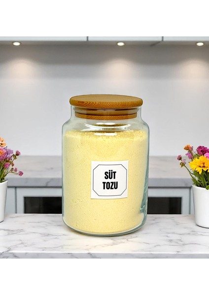 5'li Ahşap Vakum Kapaklı Cam Hazır Kahve Süt Tozu Çay Filtre Kahve Türk Kahvesi Saklama Kavanozu Seti Etiket Hediyeli indirimleri