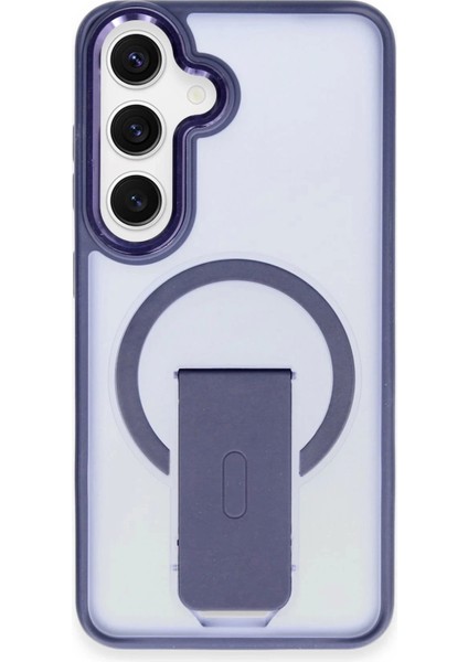 Samsung Galaxy S24 Tork Magsafe Standlı Kapak - LACIVERT-(5796)