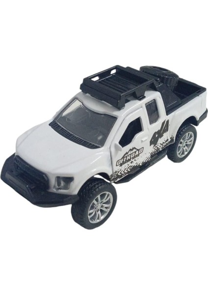 Çek Bırak Metal Arazi Aracı 13 cm - Beyaz
