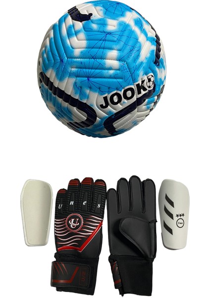 5 No Futbol Topu, Kaleci Eldiveni ve Tekmelik 3'lü Set + Pompa Hediyeli