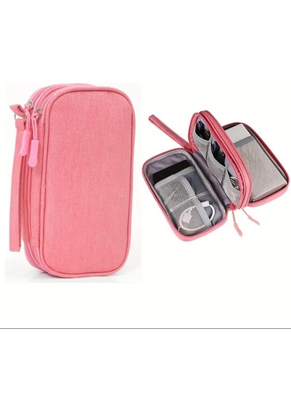 3 Katlı Dijital Aksesuar ve Kablo Düzenleyici Taşınabilir El Çantası