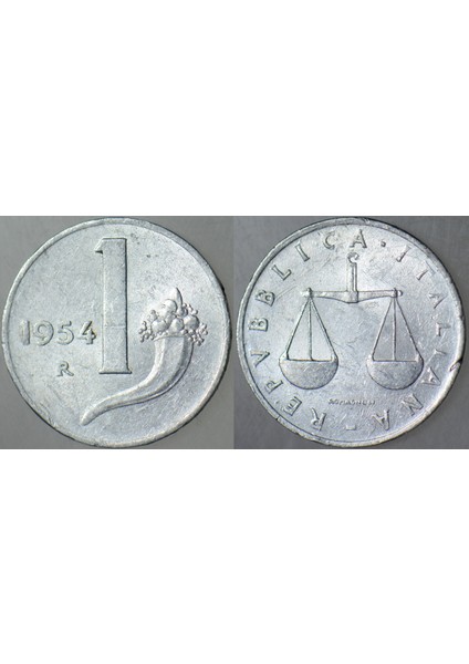 Italya 1 Liret 1954.