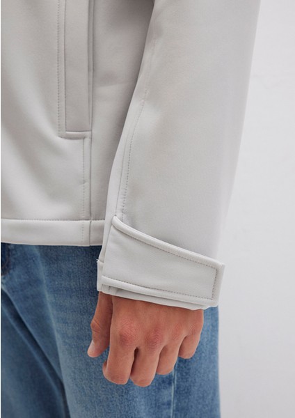 Su İtici Kapüşonlu Gri Scuba Ceket 0110264-70074