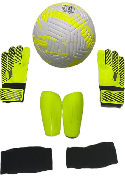5 No 4 Astar Makine Dikişli Futbol Topu, Kaleci Eldiveni ve Tekmelik 3'lü Set + Pompa Hediyeli