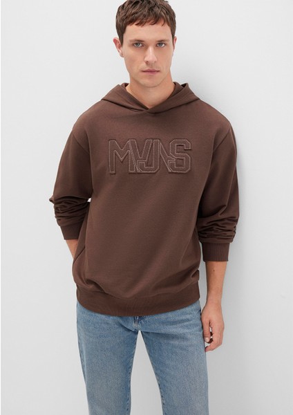 Mvjns Baskılı Kapüşonlu Kahverengi Sweatshirt 0S10346-88067 fiyatları