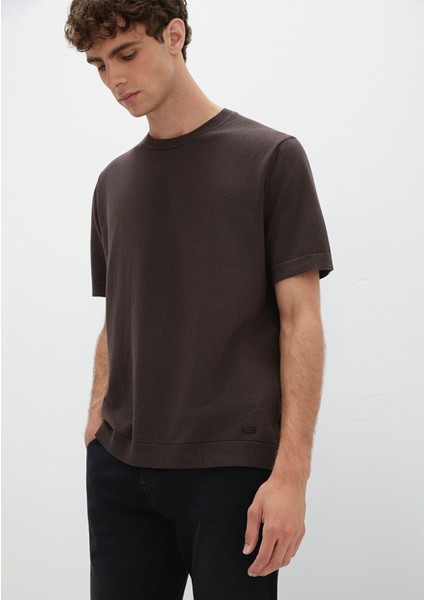 Kısa Kollu Kahverengi Triko Tişört 0710312-70219 modelleri