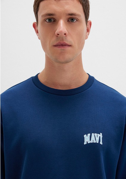 Mavi Logo Baskılı Mavi Sweatshirt 0611716-89353