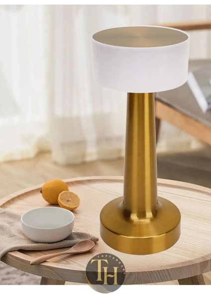 Dokunmatik Şarjlı Metal Masa Lambası 3 Işık Renkli Dekoratif LED Lamba Dimmerli Retro Aydınlatma Şık Tasarımlı Masa Lambası fırsatları