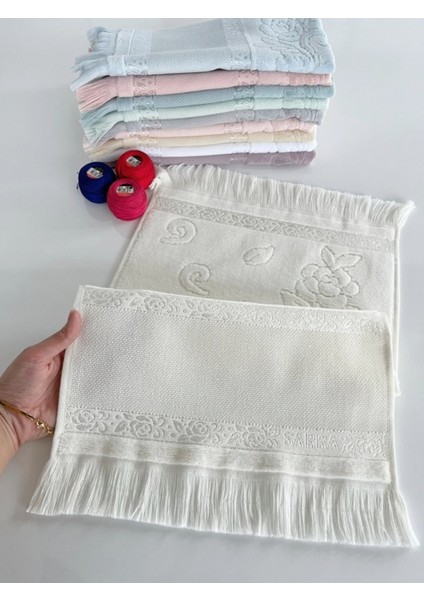 Mysoft Etamin ve Kanaviçe Işlemelik Havlu - Krem - 50*90 fiyatları