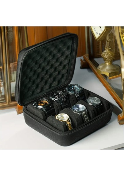 Lüks Dayanıklı 6 Haneli Taşınabilir Saat Kutusu - Çantası