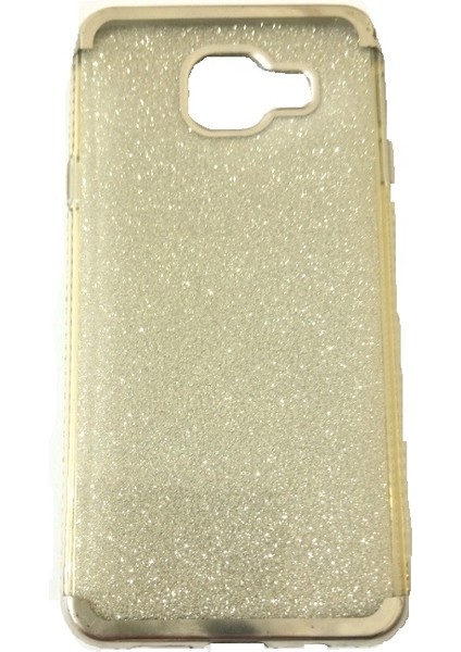 ESLIFETECH26AKSESUAR Samsung Galaxy A310(A3-2016)UYUMLU Şeffaf Silikon Taşlı-Simli Kılıf Gümüş Rengi