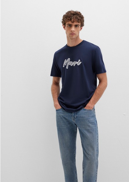 Mavi Baskılı Lacivert Tişört 0612935-70490