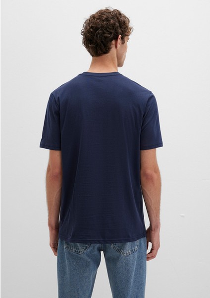 Mavi Baskılı Lacivert Tişört 0612935-70490 fırsatları