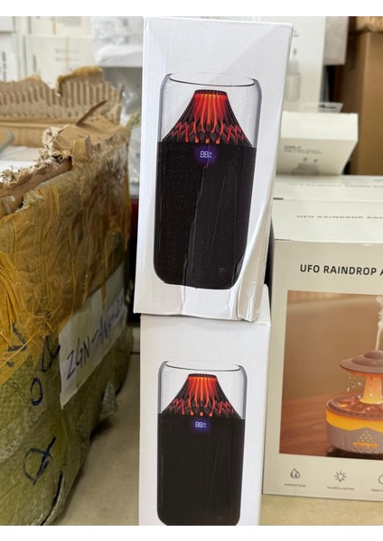 Büyük Boy LED Ekranlı Volkan Figürlü Oda Buhar Nemlendirici Diffüser Difizör Dtgo Premium Aksesuar