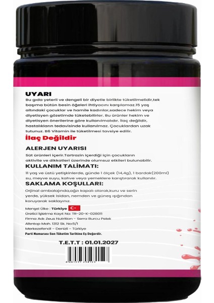 Zeus Nutrition Multi Collagen Powder 300 Gr-Çilek-Aroma modelleri