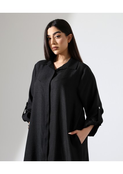 Uzun Sofia Keten Bol Gömlek Takım