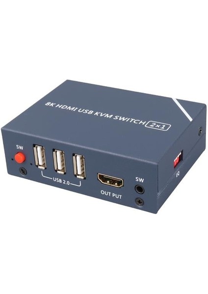 Powermaster PM-11777 8k HDMI USB Kvm Switch 2x1