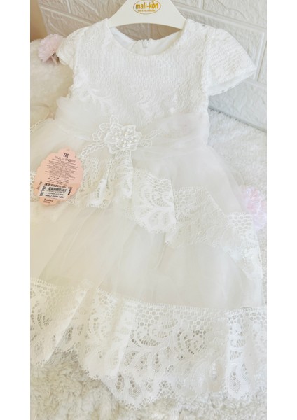 Kız Bebek ve Çocuk Bolerolu 2 Farklı Renkli Kuyruklu ve Aksesuarlı Abiye Elbise