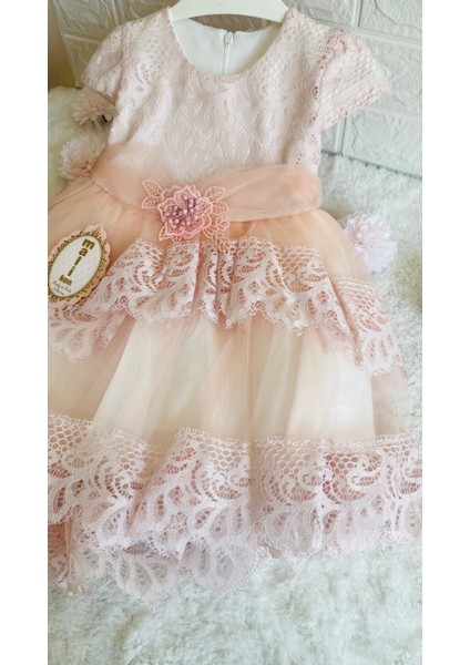 Kız Bebek ve Çocuk Bolerolu 2 Farklı Renkli Kuyruklu ve Aksesuarlı Abiye Elbise fırsatları