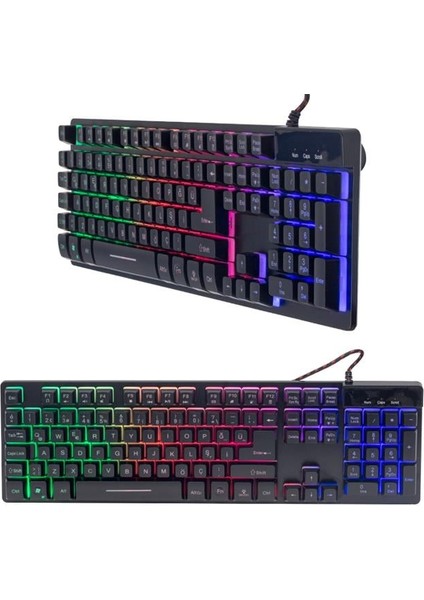Hello HL-18744 USB Kablolu Metal Kasa Mekanik Hisli Rgb Işıklı Oyuncu Gaming Klavye fiyatları