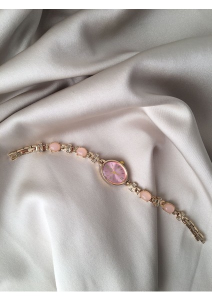 Pembe Taş Detaylı Kadın Kol Saati - 13 indirimleri