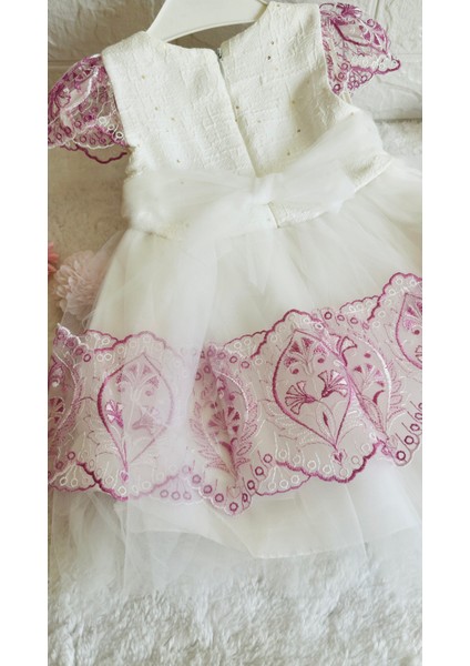 Kız Bebek ve Çocuk Bolerolu 2 Farklı Renkli Kuyruklu ve Aksesuarlı Abiye Elbise