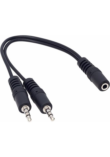 Powermaster 3.5 mm Stereo Dişi-2x3.5 mm Stereo Erkek 20 cm Y Kablo