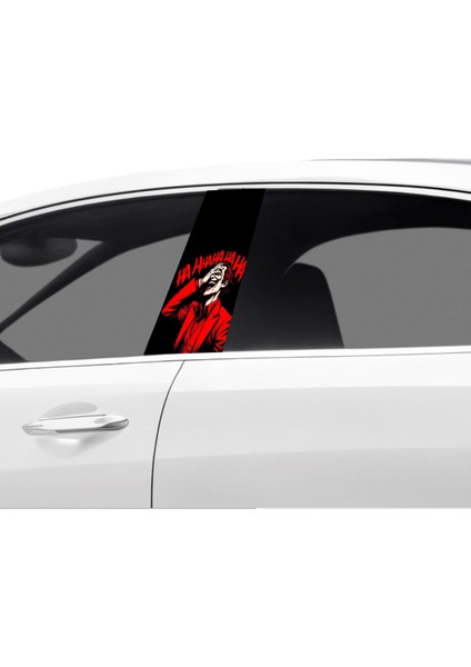 Araç Kapı Direk Kaplama Folyosu Joker Desenli (Sağ Sol Takim) (2 Adet) - 22X50 cm