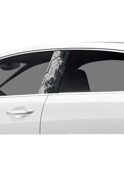 Araç Kapı Direk Kaplama Folyosu Desenli (Sağ Sol Takim) (2 Adet) - 22X50 cm