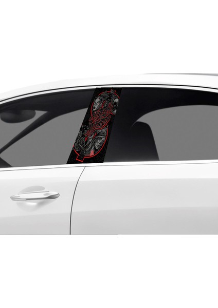 Araç Kapı Direk Kaplama Folyosu Dolar Desenli (Sağ Sol Takim) (2 Adet) - 22X50 cm