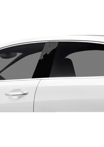 Araç Kapı Direk Kaplama Folyosu Desenli (Sağ Sol Takim) (2 Adet) - 22X50 cm