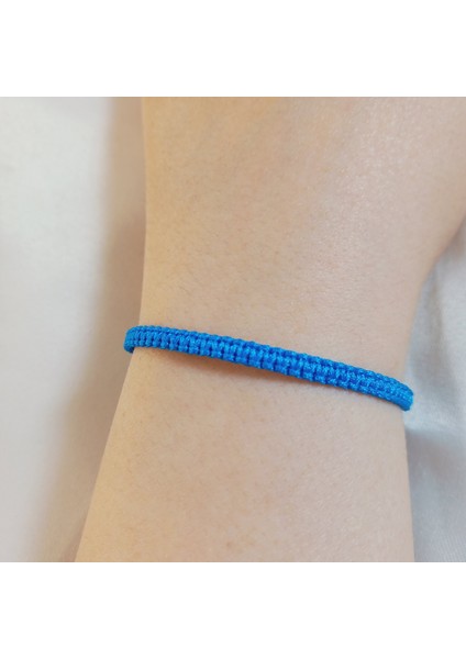 Mavi Makrome Bileklik - Sörfçü Bileklik - Unisex El Yapımı Makrome Asansörlü Ayarlanabilir Hediyelik - Ip Bileklik - Makrome Bileklik - Örgü Bileklik - Mavi Bileklik