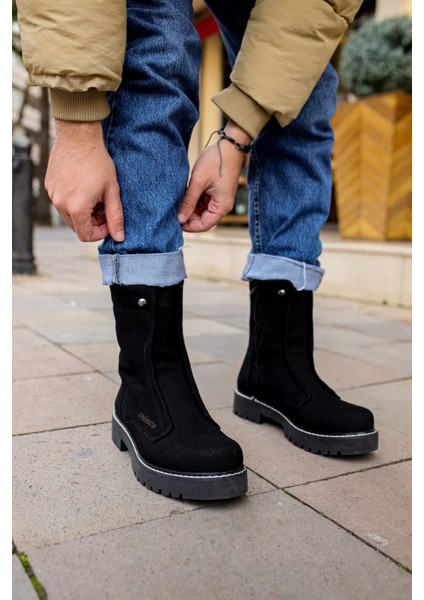 Quebec Premium Erkek Bot Siyah Süet