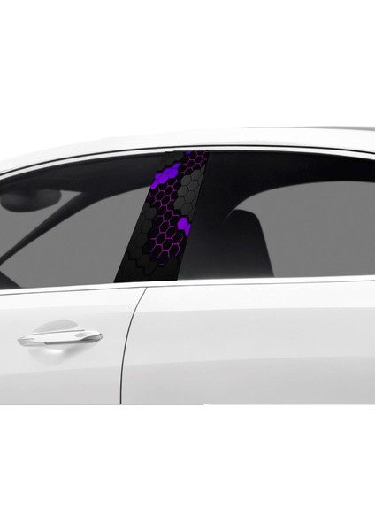 Araç Kapı Direk Kaplama Folyosu Desenli (Sağ Sol Takim) (2 Adet) - 22X50 cm