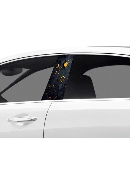 Araç Kapı Direk Kaplama Folyosu Desenli (Sağ Sol Takim) (2 Adet) - 22X50 cm