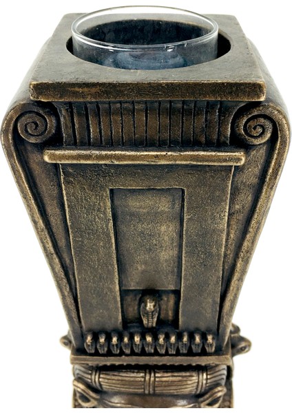 Antik Mısır Aşk Bereket Doğum Tanrıçası Hathor Figürlü Dekoratif Tekli Mumluk Şamdan It-Sold indirimleri