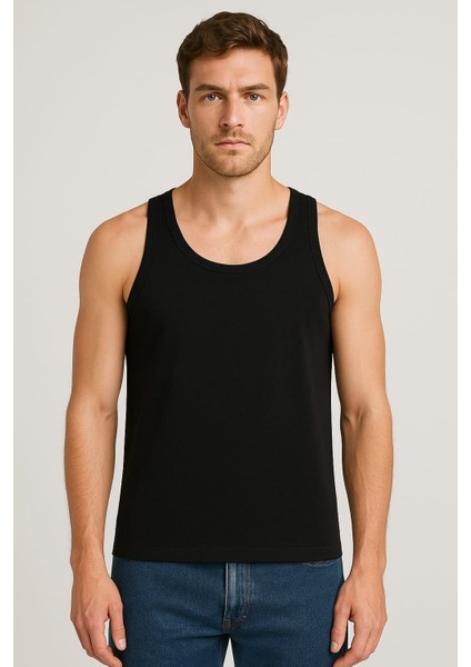 Siyah Askılı Erkek Atlet Premium 5 Adet %100 Pamuk modelleri