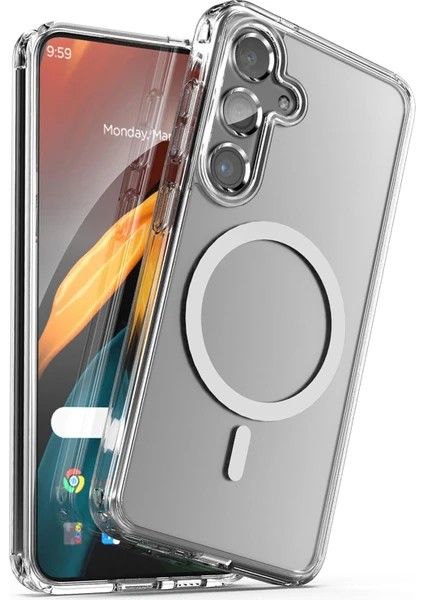 Samsung Galaxy S25 Fe Uyumlu Kılıf Kamera Yükseltili Magsafe Şarj Özellikli Mat Yüzey Sert Kapak