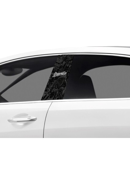 Araç Kapı Direk Kaplama Folyosu Stancenatıon Desenli (Sağ Sol Takim) (2 Adet) - 22X50 cm