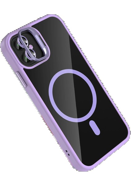CPT16 Apple iPhone 11 Remim Lensli Magsafe Standlı Kapak - Lila fırsatları